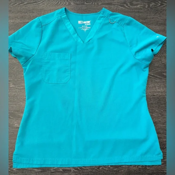 Grey’s Anatomy Active Large Scrub Top. Teal - Picture 1 of 5
